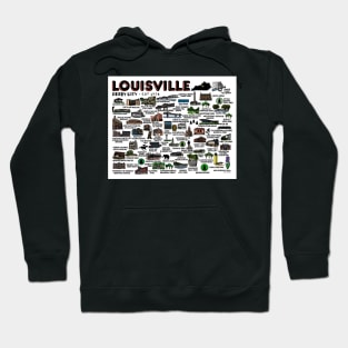 Louisville Kentucky Map Art Hoodie